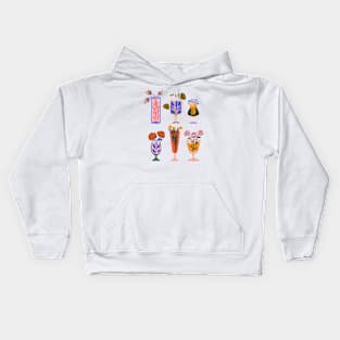 Floral cocktails Kids Hoodie